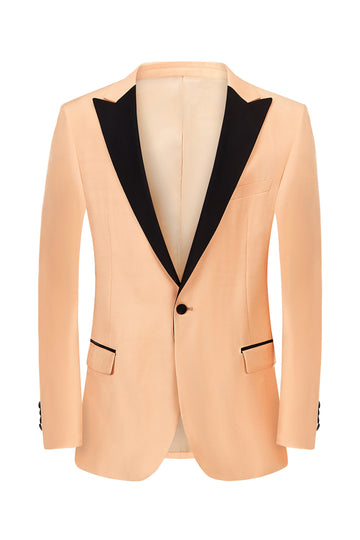 Silm Fit Peak Lapel Blush 2 Peças Ternos de Baile de Formatura Masculino